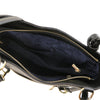 Internal Zip Pocket View Of The Black Convertible Bag