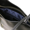 Internal Pocket View Of The Black Convertible Bag