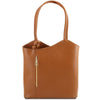 Front View Of The Cognac Convertible Bag