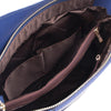 Internal Pocket View Of The Dark Blue Convertible Bag