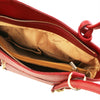 Internal Pocket View Of The Red Convertible Bag