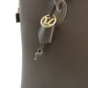 Hidden Key View Of The Dark Brown Small Leather Tote Handbag
