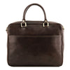 Rear View Of The Dark Brown Leather Laptop Briefcase Bag