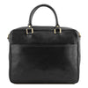 Rear View Of The Black Leather Laptop Briefcase Bag