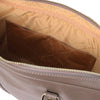 Internal Pocket View Of The Dark Taupe Ladies Leather Laptop Case