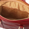 Internal Pocket View Of The Red Ladies Leather Laptop Case
