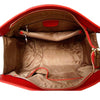 Internal View Of The Red Leather Handbag For Ladies