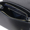 Internal Zip Pocket View Of The Black Womens Handbag