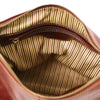 Internal Zip Pockets View Of The Brown Leather Hobo Handbags