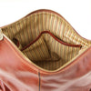 Internal Pockets View Of The Brown Leather Hobo Handbags