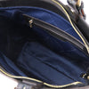 Internal Zip View Of The Black Two Tone Leather Handbag