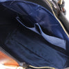 Internal Pocket View Of The Black Two Tone Leather Handbag