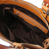 Internal Zip View Of The Cognac Two Tone Leather Handbag