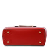 Underneath View Of The Lipstick Red Two Tone Leather Handbag