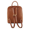 Rear View Of The Cognac Womens Leather Backpack