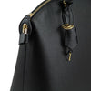 Locking Mechanism View Of The Black Ladies Leather Tote Bag
