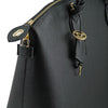 Locking Mechanism And Key View Of The Black Ladies Leather Tote Bag