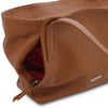 Side Pocket View Of The Cognac Shopper Bag