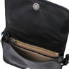 Internal Zip Pocket View Of The Black Shoulder Bag For Women
