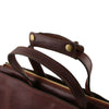Top Handles View Of The Brown Leather Briefcase For Women