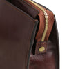 Zip Closure View Of The Brown Leather Briefcase For Women