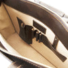 Internal Features View Of The Dark Brown Leather Briefcase For Women