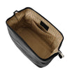 Internal View Of The Black Small Leather Toiletry Bag