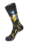 Side View Of The Grey Yellow Banana Socks