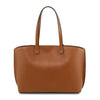 Rear View Of The Cognac Soft Leather Shopper Bag