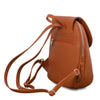 Rear Back Straps View Of The Cognac Womens Small Leather Backpack