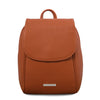 Front View Of The Cognac Womens Small Leather Backpack
