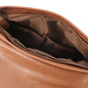 Internal Pocket View Of The Cinnamon Leather Fringe Bag