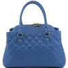 Front View Of The Azure Quilted Leather Handbag