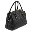 Left Angled View Of The Black Quilted Leather Handbag