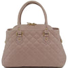 Front View Of The Pink Quilted Leather Handbag