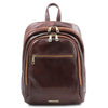 Front View Of The Brown Stylish Leather Backpack