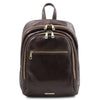 Front View Of The Dark Brown Stylish Leather Backpack