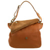 Front Flap Opening View Of The Cognac Tassel Crossbody Bag