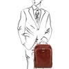 Sketch Of Man Posing With The Brown Bangkok Leather Laptop Backpack