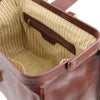 Internal Zip Pocket View Of The Brown Doctors Bag
