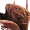 Internal Zip Pocket View Of The Brown Women's Business Bag