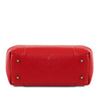 Underneath View Of The Lipstick Red Italian Leather Handbag