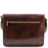 Rear View Of The Brown Leather Messenger Bag Men's