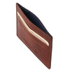 Angled View Of The Brown Exclusive Leather Credit Card Holder And Business Card Holder