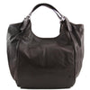 Front View Of The Dark Brown Gina Large Leather Hobo Bag