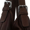 Leather Handles View Of The Dark Brown Gina Large Leather Hobo Bag
