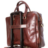 Rear And Side Angled View Of The Brown Luxury Leather Laptop Bag