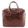 Rear View Of The Brown Luxury Leather Laptop Bag