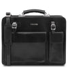 Front View Of The Black Professional Leather Bag