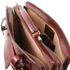 Compartments View Of The Brown Professional Leather Bag